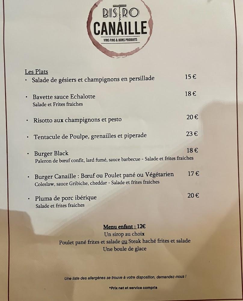 Bistro canaille - Menu Image 1